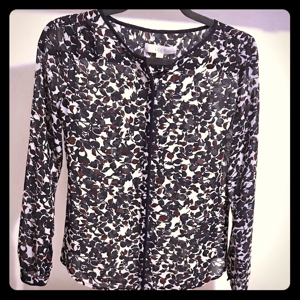 Petite Loft Floral Blouse